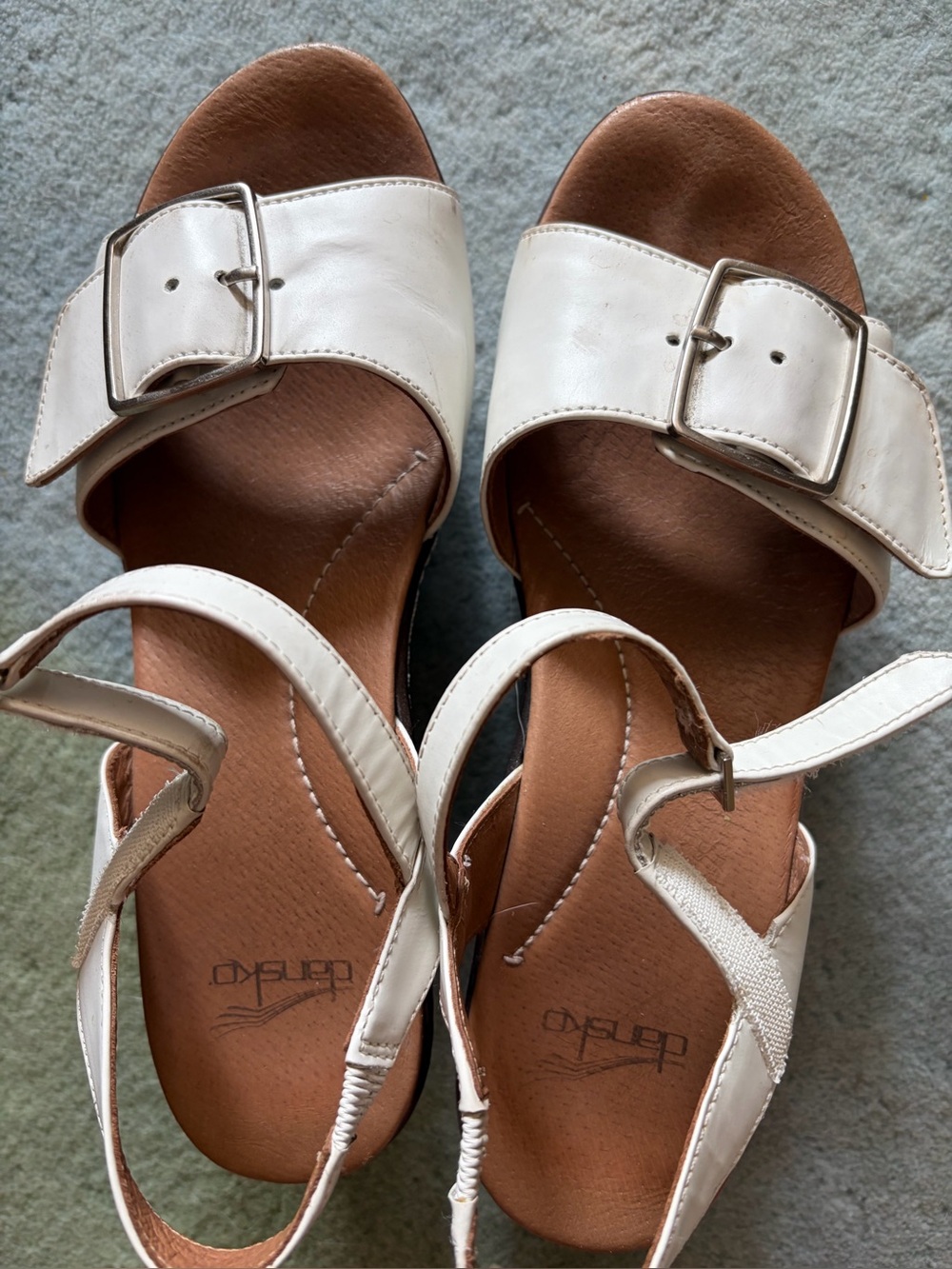 Dansko White Womens Buckle Sandals